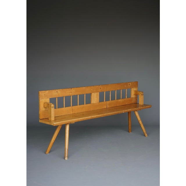 Antique Scandinavian Pine Bench with Turnable Backrest, 1890s For Sale - Image 14 of 14
