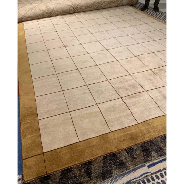 Modern Tibetan Geometric Silk Rug by Doris Leslie Blau For Sale - Image 13 of 14