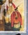 Large Vintage Original Apache Native Indian Chief Oil Painting Portrait / Canvas For Sale - Image 9 of 12