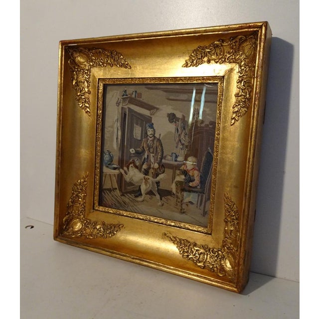 Antique Framed Gobelin with Needlepoint Embroidery, 1800s For Sale - Image 3 of 15
