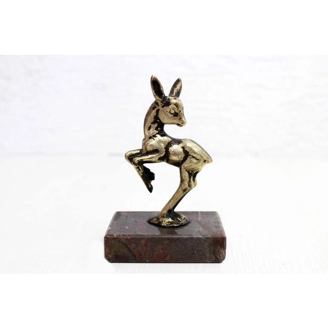 Bronze Doe on Marble, 1960s For Sale - Image 11 of 11
