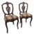 Early 20th Century Pair of French Louis XV Style Carved Walnut Side Chairs With Burgundy & Gold Damask Upholstery For Sale