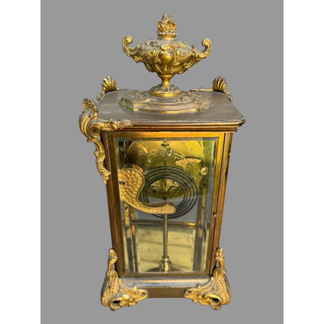 Victorian Antique Victorian Ansonia Crystal Regulator Clock With Urn Finial For Sale - Image 3 of 11
