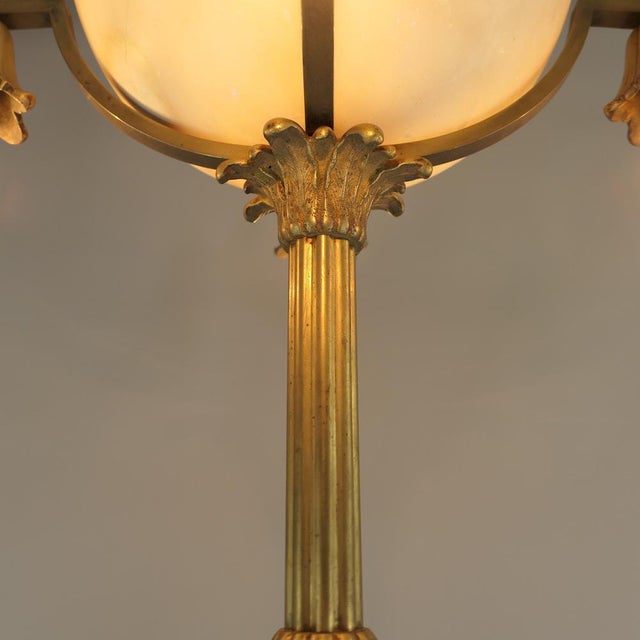 Large Foyer Floor Lamp in Wood and Bronze, Budapest, 1900s For Sale - Image 5 of 18