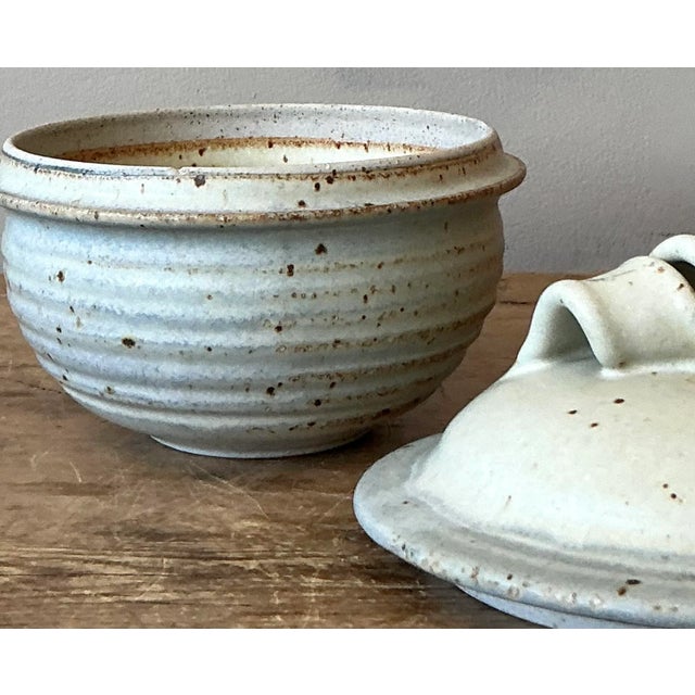 Vintage Boho Studio Pottery Lidded Bowl For Sale In West Palm - Image 6 of 8