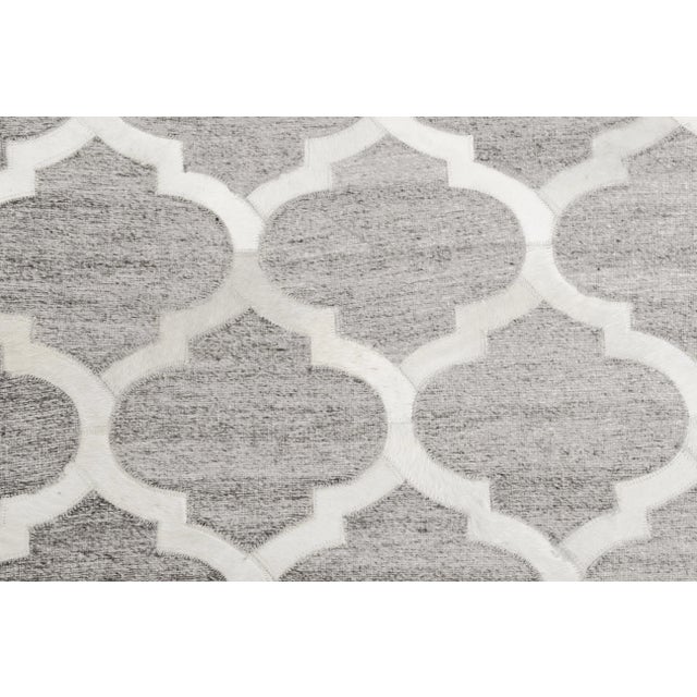 Not Yet Made - Made To Order Dover Patchwork Leather Viscose Silver Ivory Rug - 11'6"x14'6" For Sale - Image 5 of 7