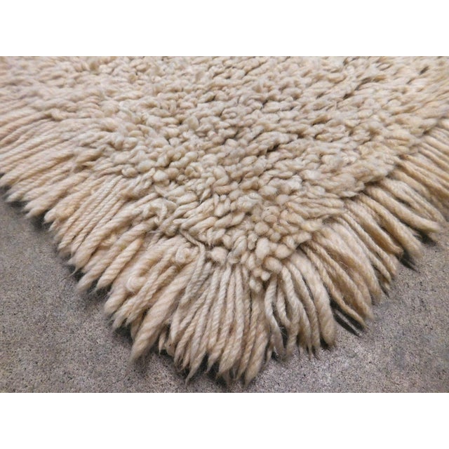 Beige Vintage Hand Made Flokati Rug With Lush Wool Pile. For Sale - Image 8 of 13