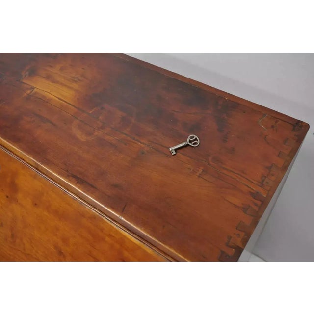 Chippendale 19th C. Chippendale Style Mahogany Slant Front Carved Ball & Claw Secretary Desk For Sale - Image 3 of 12