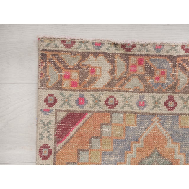 1970 Vintage Turkish Runner Rug, Hand Knotted Wool Hallway Runne For Sale - Image 10 of 10