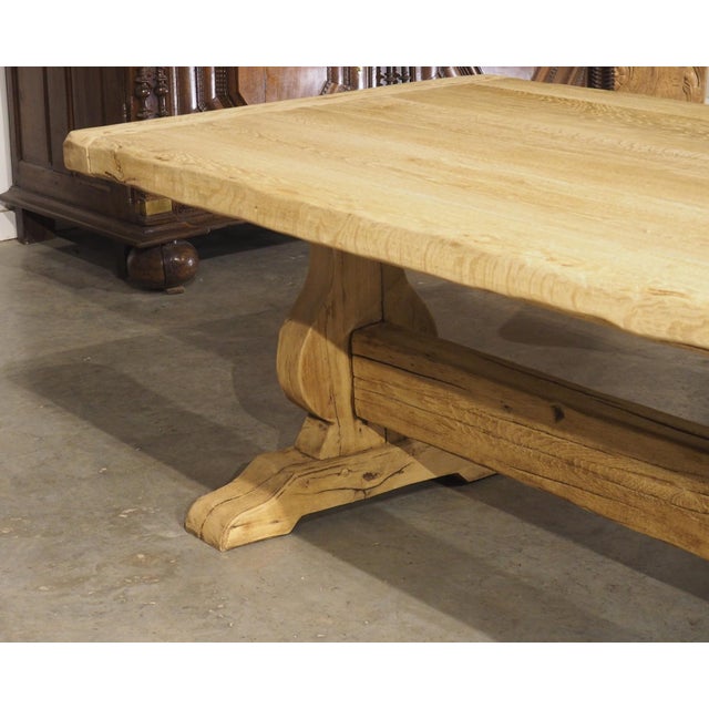 Antique French Bleached Oak Beam Stretcher Dining Table, Late 19th Century For Sale - Image 16 of 18