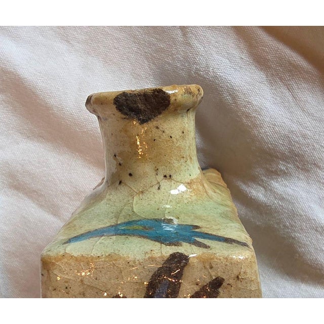 Antique Turkish Iznik Bottle in Glazed Ceramic, 19th Century For Sale - Image 6 of 9