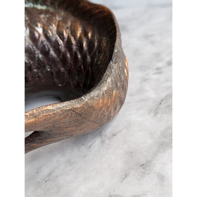 Japanese Vintage Copper Koi Fish Ikebana Flower Holder For Sale - Image 3 of 12