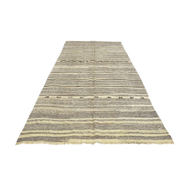 Handwoven vintage modern kilim rug from Adana region of Turkey. Approximatelly 50-60 years old. In very good condition.