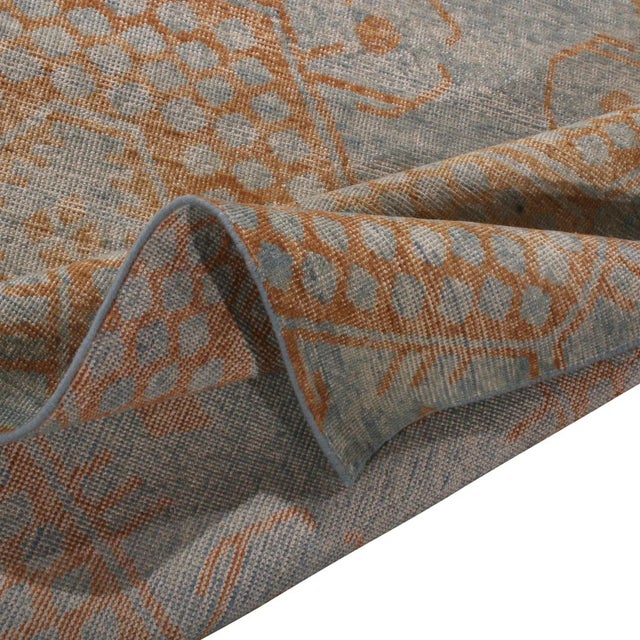 Not Yet Made - Made To Order Rug & Kilim’s Oversized Honeycomb Rug in Blue and Burnt Orange, 12x15 For Sale - Image 5 of 6