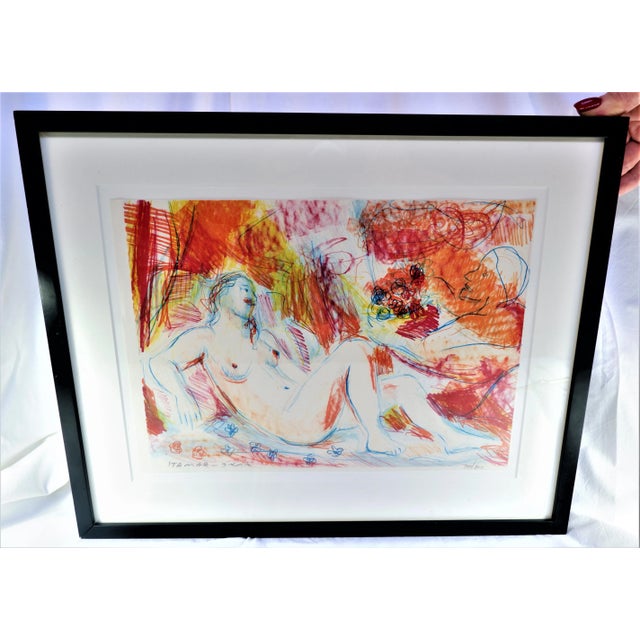 2000 - 2009 Contemporary Abstract Figurative Nude Signed Print Numbered 190/200 by Itamar Siani, Framed For Sale - Image 5 of 5