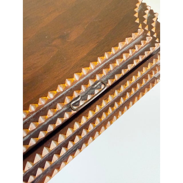 Antique Tramp Art Box With Scalloped Corners For Sale - Image 10 of 16