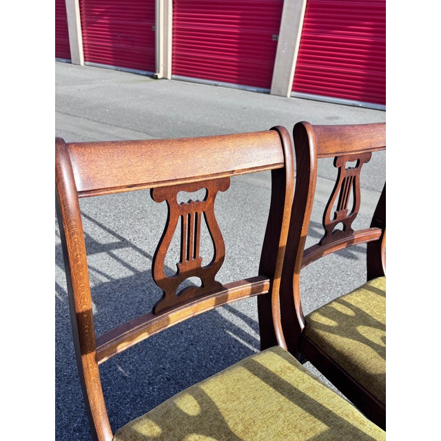 Wood Early 20th Century Duncan Phyfe Style Tell City Chair Co. Solid Mahogany Lyre For Sale - Image 7 of 12