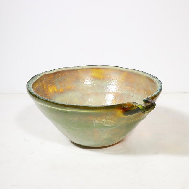 Barbini Mid-Century Hand-Blown Opalene Murano Glass Centerpiece Bowl W/ Spout by Barbini For Sale - Image 4 of 18