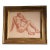 Original Vintage Art Deco Sepia Male Nude Study Drawing Burled Wood Frame 1940’s For Sale