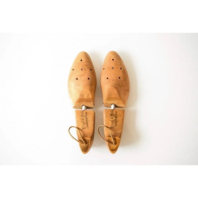 • Pair of vintage wood shoe lasts imprinted with Lloyd & Haig Custom Built Shoes. • Beautifully hand carved natural solid...