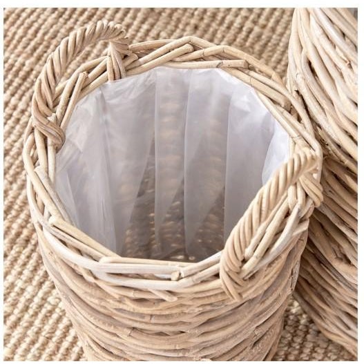 Kenneth Ludwig Chicago Marlar Rattan Baskets With Liners - Set of 2 For Sale - Image 4 of 5