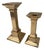 20th Century MCM Polished Brass Candle Holders - A Pair For Sale