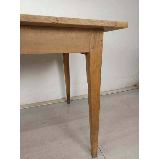 Tan Vintage Farmhouse Table in Oak, 1890s For Sale - Image 8 of 18