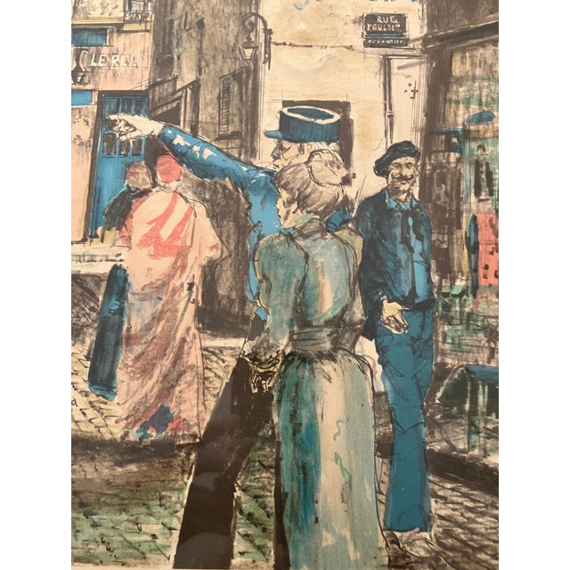 1930s Parisian Street Scene, Artists Proof by Etienne Julia. Signed & Framed For Sale - Image 11 of 13