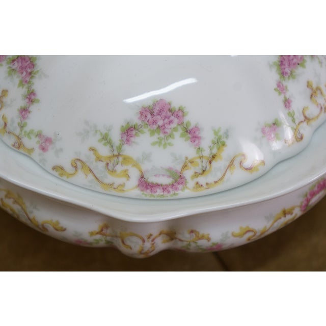 Pink Mid 20th Century 89pc Antique French Limoges T&v Tressemaines Vogt Pink Rose Dinnerware Set For Sale - Image 8 of 17