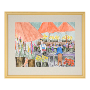 Flower Market Watercolor by Ken L. Stephens