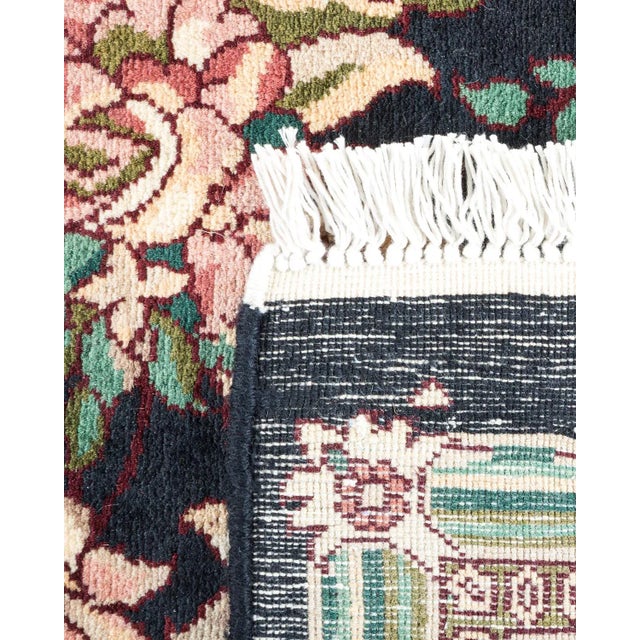 1990s Vintage Moroccan Hand Knotted Wool Area Rug, Black - 6'0" X 8'10" For Sale - Image 5 of 9