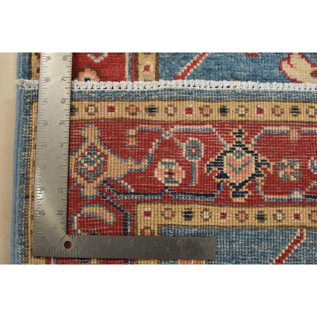 Kazak Runner 2’8” X 9’9” Blue Wool Tribal Hand-Knotted Oriental Rug For Sale - Image 13 of 13