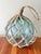 Mid 20th Century Authentic Hand Blown Blue Glass Fishing Float Buoy in Rope For Sale - Image 4 of 4