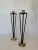 A Pair of MId Century Modern Black Metal and Brass Candlesticks For Sale In Houston - Image 6 of 10