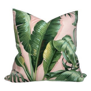 Palm Leaf Pillow Cover in Blush, 20x20 Pillow For Sale