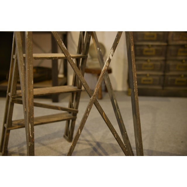 Mid-Century Modern Elm Painter's Stepladder, 1950s For Sale - Image 3 of 6