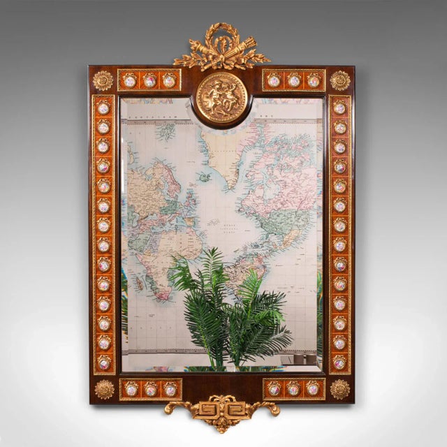 This is a superb quality large vintage decorative mirror. A Continental, walnut overmantle mirror in Italianate taste,...
