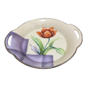 Noritake Hand-Painted Trinket Dish Featuring an Art Deco Floral Tulip Design