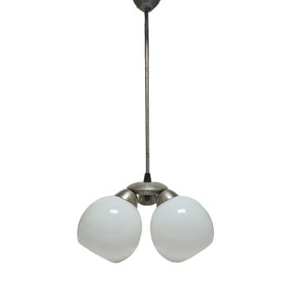 Art Deco Style Pendant Light in Glass, Poland, 1970s For Sale