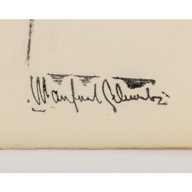 American Manfred Schwartz Portrait of a Woman Charcoal For Sale - Image 3 of 4