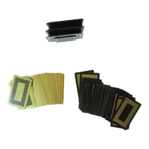 Vintage Playing Cards in Black and Gold With Greek Key Design