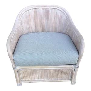 1970s Vintage Split Reed Henry Link Cushioned Chair