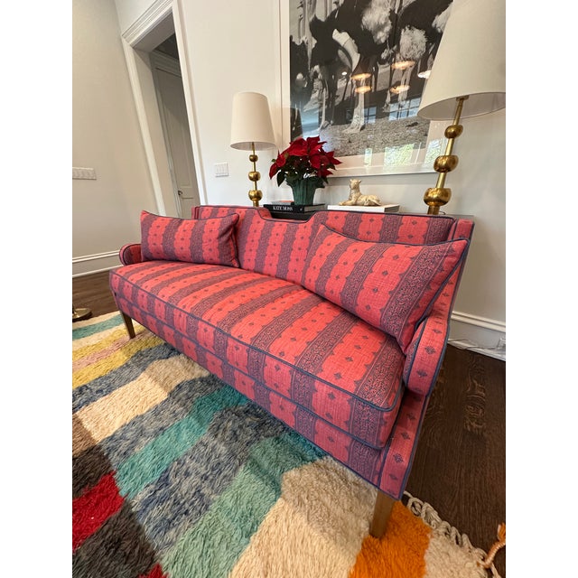 Textile Draper Loveseat For Sale - Image 7 of 10