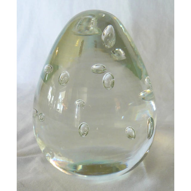 Glass Signed Licio Zanetti Murano Glass Egg/Paper Weight For Sale - Image 7 of 7