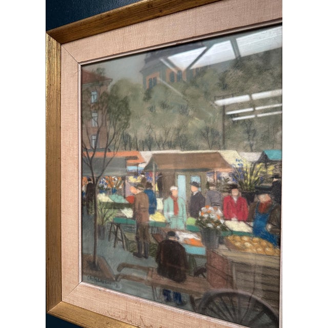 Gösta Larsson, Market Scene, 1950s, Oil on Panel, Framed For Sale - Image 11 of 18