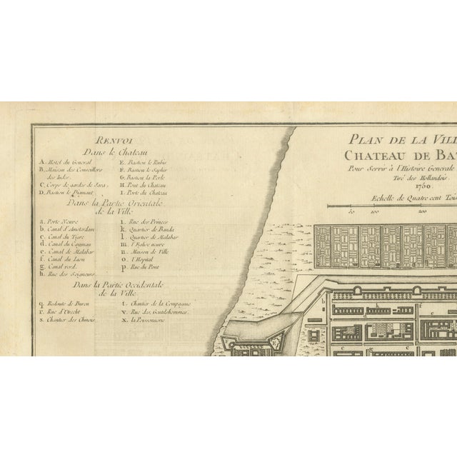 Paper Antique Map of Batavia, Jakarta and Indonesia, 1750s For Sale - Image 7 of 9