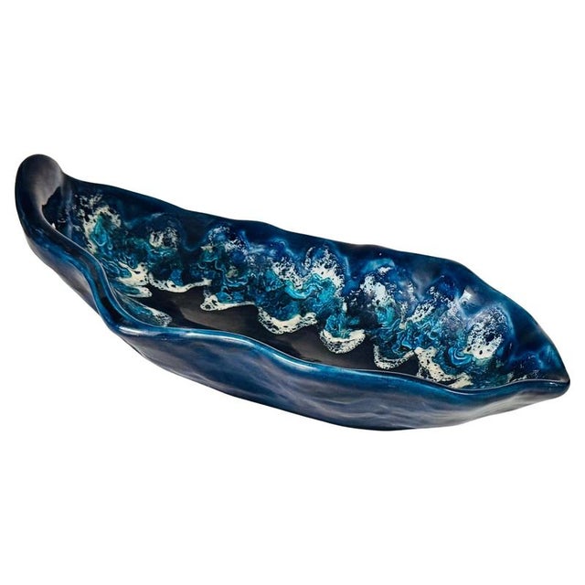 Large Ceramic Blue Vide Poche, France, 1960s For Sale - Image 11 of 11