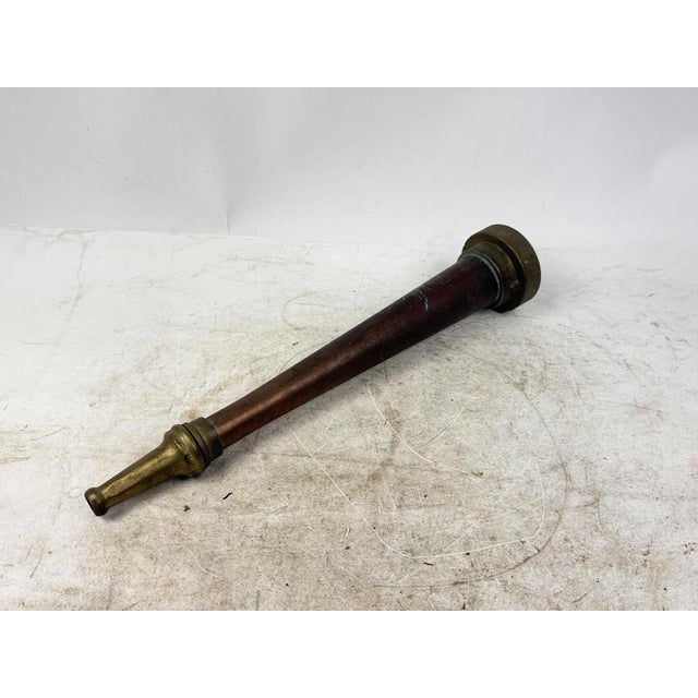 Brown Antique Fire Hose in Brass and Copper, 1900s For Sale - Image 8 of 9