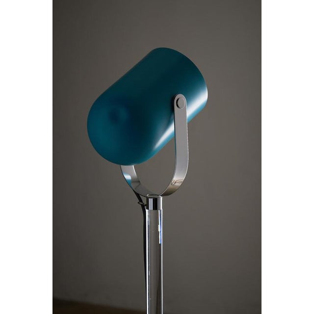 1970s Space Age Turquoise Acrylic Glass Floor Lamp attributed to Cosack, 1970s For Sale - Image 5 of 11