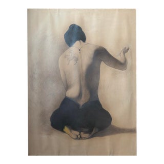 Salome — Monumental Figure Study on Brown Paper, Attributed to Georgian Artist Lado Gorgadze For Sale